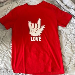 Boy’s Cat & Jack “Love Sign” Shirt L(12-14)